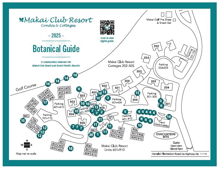Makai Club Resort Botanical Map